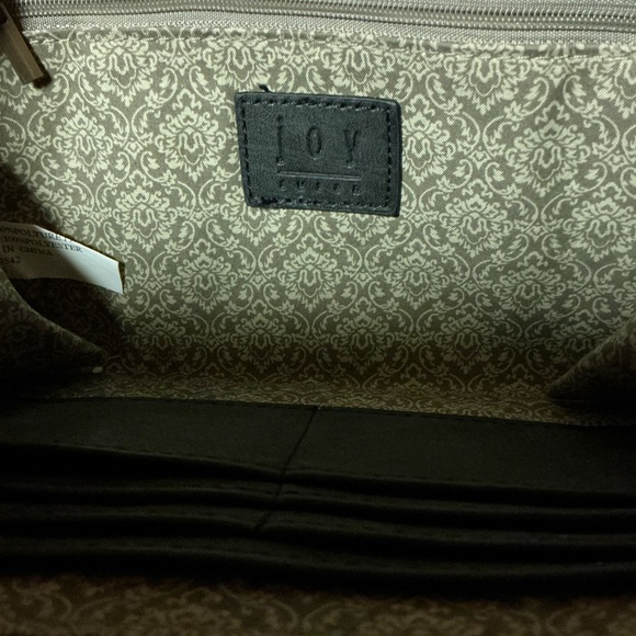 Joy Susan Black Vegan Leather Crossbody Purse with Wristlet Strap - Picture 2 of 11